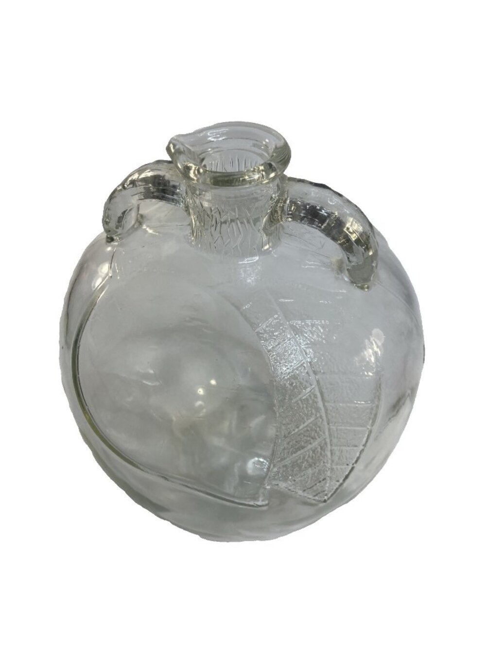 Vintage White House Apple Vinegar Cider One Gallon Glass Jug Embossed Leaf
